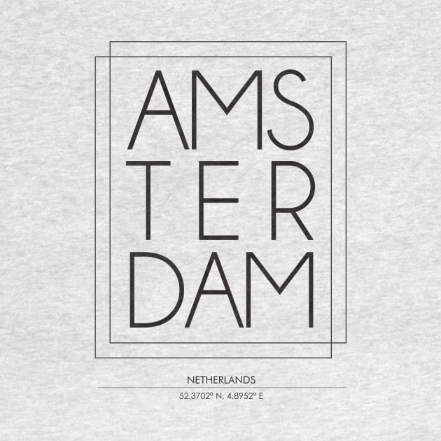 Amsterdam City Minimal Typography 2 by StudioGrafiikka